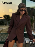 Tineit Fashion Solid Women's Blazer Loose Lapel One Button Pocket Long Sleeve Female Suit Coat 2024 Autumn Autumn Lady Commute Jacket