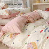 Tineit Doughnut Soft And Cute Donut Bedding Set Ins Linen And Duvet Cover With Pillowcases Single Double Full Size For Kids Adults