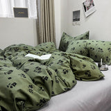 Tineit Ins Style Luxury Retro Style Small Fresh Floral Quilt Set Four Piece Bedding Set Student Dormitory Three Piece Bed Sheet Set