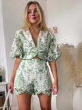 Tineit Woman 2 Pieces Shorts Sets 2024 New Fashion Embroidery Short Blouse Summer Women Suit Shorts Two Piece Set Womens Outfits