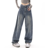 Tineit 90s Washed High Waist Boyfriend Jeans