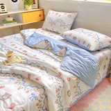 Tineit 2024 New Summer Water Washed Glutinous Cotton Summer Bedding Cover Set of Four Pieces