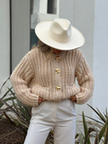 Tineit Knitted Office Cardigan Women Pockets Cute Single Breasted O-neck Long Sleeve Female Sweaters 2025 Autumn Casual Tops Outwear