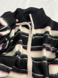 christmas outfit Tineit Women Black Gothic Striped Cardigan Knit Two-tone Sweater 90s Harajuku Korean Vintage Long Sleeve Jumper Sweaters 2000s Clothes