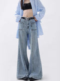 christmas outfit Tineit Women's Baggy Flare Jeans Harajuku Aesthetic Oversize Denim Trousers Y2k Vintage Japanese 2000s Style Jean Pants Trashy Clothes