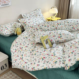 Tineit Fashion Bedding Set No Filler Full Queen Size Duvet Cover Flat Sheet Pillowcase Kids Adults Soft Comforter Cover