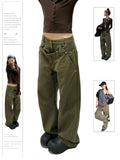 christmas outfit Tineit Women's Army Green Y2k Jeans Harajuku Denim Trousers Vintage Japanese 2000s Style Baggy Oversize Jean Pants Trashy Clothes 2025