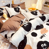 Tineit Kawaii Cartoon Bedding Set No Filling New Arrival Soft Boys Girls Single Double Duvet Cover Flat Sheet Pillowcase Kit