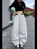 christmas outfit Tineit Women White Baggy Jeans Harajuku Oversize Straight Denim Trousers Y2k 90s Vintage Japanese 2000s Style Jean Pants Trashy Clothes