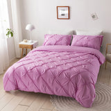 Tineit High Quality 3D Pinch Pleated Duvet Cover Set 220x240 Solid Color Single Double Twin Bedding Set Duvet cover