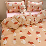 Tineit Kids Bedding Set Cute Girls Boys Full Queen Size Duvet Cover Flat Sheet Pillowcase No Filler Kawaii New Design Home Bed Linens