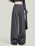 christmas outfit Tineit Women's Grey Baggy Suits Pants Vintage Y2k Pants Harajuku Aesthetic Office Ladies High Waist Trousers Fashion 2000s Clothes 2025