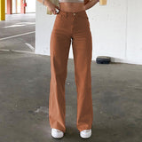 Tineit High Waist Slim Jeans Bell Bottoms