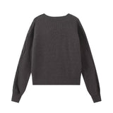 thanksgiving outfit Tineit autumn new women's casual versatile loose V-neck long sleeved solid color knitted sweater pullover sweater