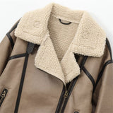 thanksgiving outfit Tineit Autumn/Winter New Product Women's Casual Strap Decoration Bottom Double sided Flip Collar Short Jacket Coat