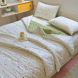 Tineit 2024 New Summer Water Washed Glutinous Cotton Summer Bedding Cover Set of Four Pieces