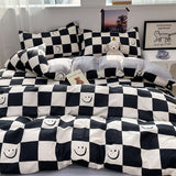 Tineit Fashion Duvet Cover Set No Filler Flat Sheet Pillowcases Boys Girls Cute Twin Queen Size Ins Spring New Bedding Linen