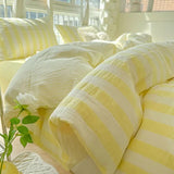 Tineit Ins Korean Style Duvet Cover Set Quilt Set Striped Bed Sheet Set For Girls Bedding Set For Bedroom