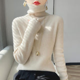 thanksgiving outfit Tineit Casual Simple Knitted Solid Turtleneck Women Korean Slim Fit Warm Soft Pullover Sweaters Female Autumn Chic Daily Knitwear