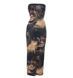 Tineit Aviona Printed Strapless Dress