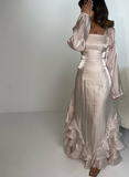 Tineit Elegant Sheath Straps Pink Long Prom Dress B  (PRE-ORDER)