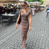 Tineit Bionda Short Sleeve Maxi Dress