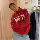 Tineit 2024 Fall Fashion Boston Oversize Sweatshirt