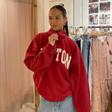 Tineit 2024 Fall Fashion Boston Oversize Sweatshirt