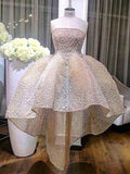 Tineit Strapless Hi Low Homecoming Dresses with Pearls (PRE-ORDER)