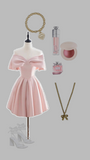 Tineit Unique A Line Off The Shoulder Pink Short th Grade Homecoming Dresses Hoco Dress (PRE-ORDER)