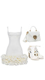 Tineit Vintage Sheath Straps White Satin Homecoming Dress th Birthday Outfits (PRE-ORDER)