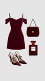 Tineit Vintage Sheath Spaghetti Straps Velvet Burgundy Homecoming Dress th Birthday Outfits (PRE-ORDER)