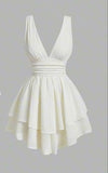 Tineit Vintage A line Straps White Chiffon Homecoming Dress th Birthday Outfits (PRE-ORDER)