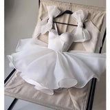 Tineit Chic A line Satin Straps Short White Homecoming Dress th Birthday Outfits (PRE-ORDER)