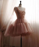 Tineit Vintage Ball Gown Straps Pink Tulle Homecoming Dress th Birthday Outfits (PRE-ORDER)