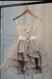 Tineit Cute tulle short prom dress homecoming dress birthday outfit (PRE-ORDER)