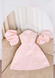 Tineit Strapless A-Line Short Pink Homecoming Dress Birthday Outfit (PRE-ORDER)