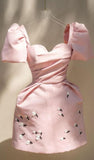 Tineit Cute A Line Sweetheart Short Pink Homecoming Dress Birthday Outfit (PRE-ORDER)