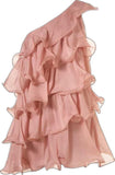 Tineit Vintage A line One Shoulder Pink Chiffon Homecoming Dress th Birthday Outfits (PRE-ORDER)