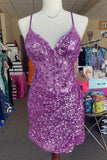 Tineit Vintage Straps Sequined Embroidery Sheath Homecoming Dress (PRE-ORDER)