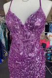 Tineit Vintage Straps Sequined Embroidery Sheath Homecoming Dress (PRE-ORDER)