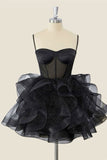 Tineit Cute Ball Gown Spaghetti Straps Tulle Short Homecoming Dress Birthday Dresses (PRE-ORDER)