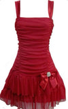 Tineit Cute A line Straps Red Short Homecoming Dress Birthday Dresses (PRE-ORDER)