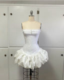 Tineit s Vintage Sheath Strapless Lace Applique White Homecoming Dress Party Dress (PRE-ORDER)