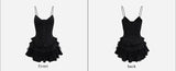 Tineit Black Corset Top Tiered Skirt Homecoming Dress Party Dress (PRE-ORDER)