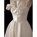 Tineit s Vintage White Cocktail Dress Homecoming Dress With Bow Party Dress (PRE-ORDER)