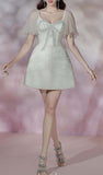 Tineit Pretty A line Short Sleeves White Homecoming Dress Short Cocktail Dress (PRE-ORDER)