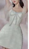 Tineit Pretty A line Short Sleeves White Homecoming Dress Short Cocktail Dress (PRE-ORDER)