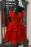 Tineit Tulle Sequin A-Line Homecoming dress with Sheer Corset Bodice and Ruffle Skirt (PRE-ORDER)