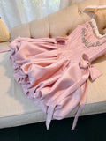 Tineit Cute A line Spaghetti Straps Short Pink Homecoming Dresses Cocktail Dress (PRE-ORDER)